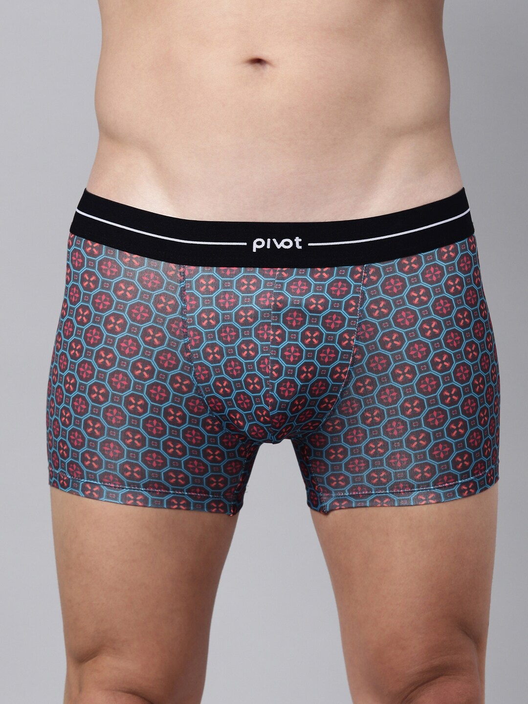 

pivot Men Geometric Printed Trunks, Blue