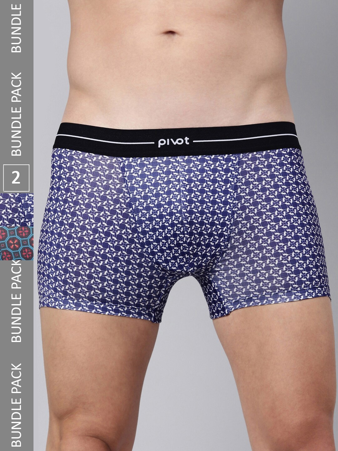 

pivot Men Pack Of 2 Printed Trunks PT-S23-P2-TRK-02, Violet