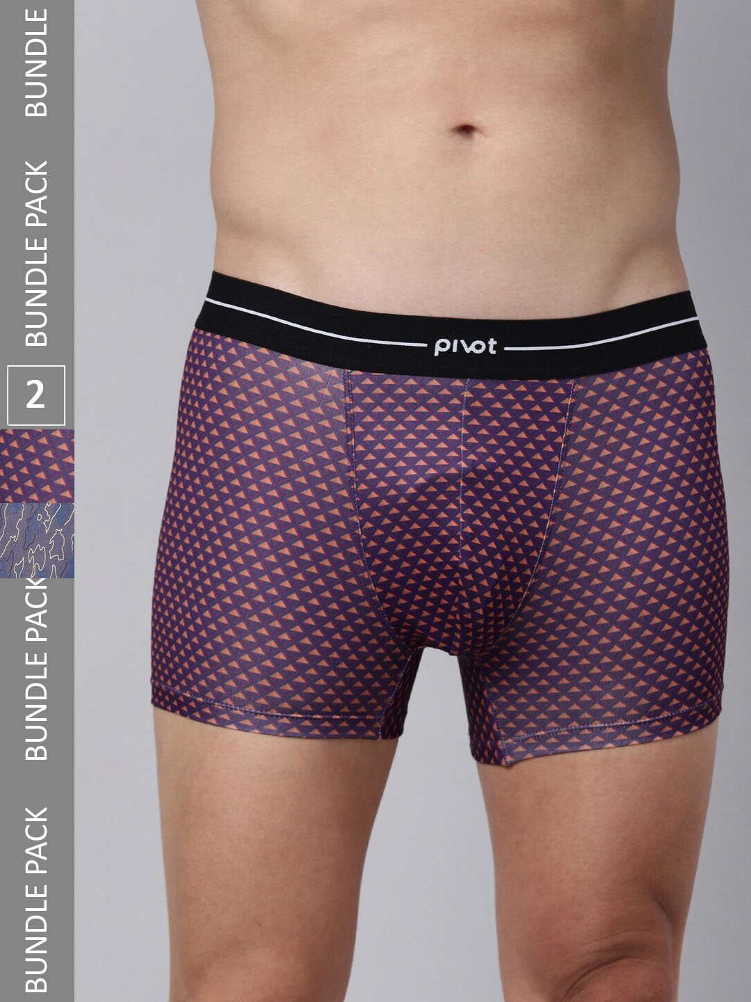 

pivot Men Pack Of 2 Printed Trunks PT-S23-P2-TRK-03, Maroon