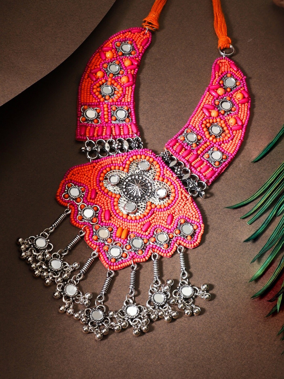 

Rubans Brass Silver-Plated Necklace