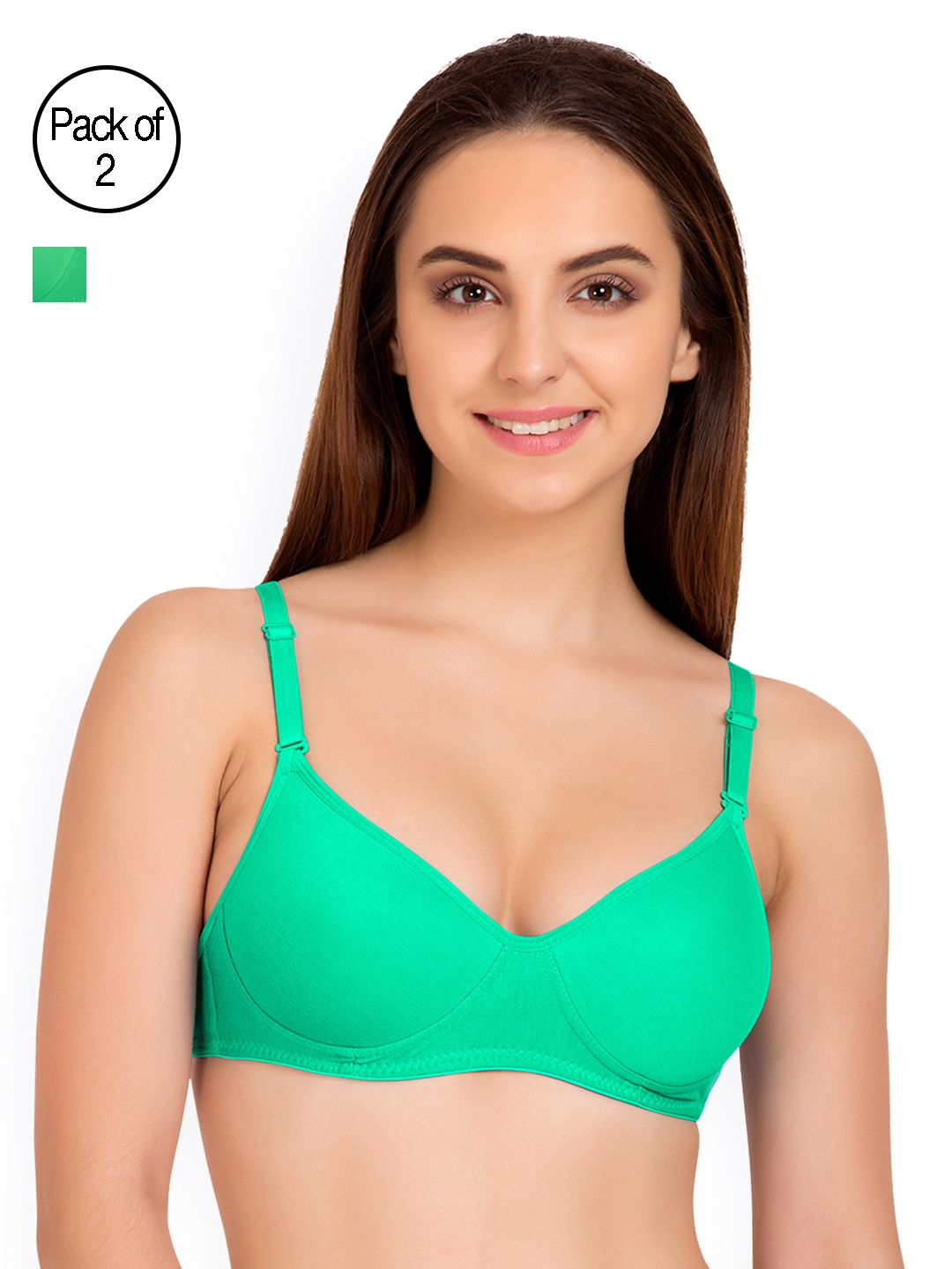 

Tweens Pack of 2 T-shirt Bras TW91301, Green