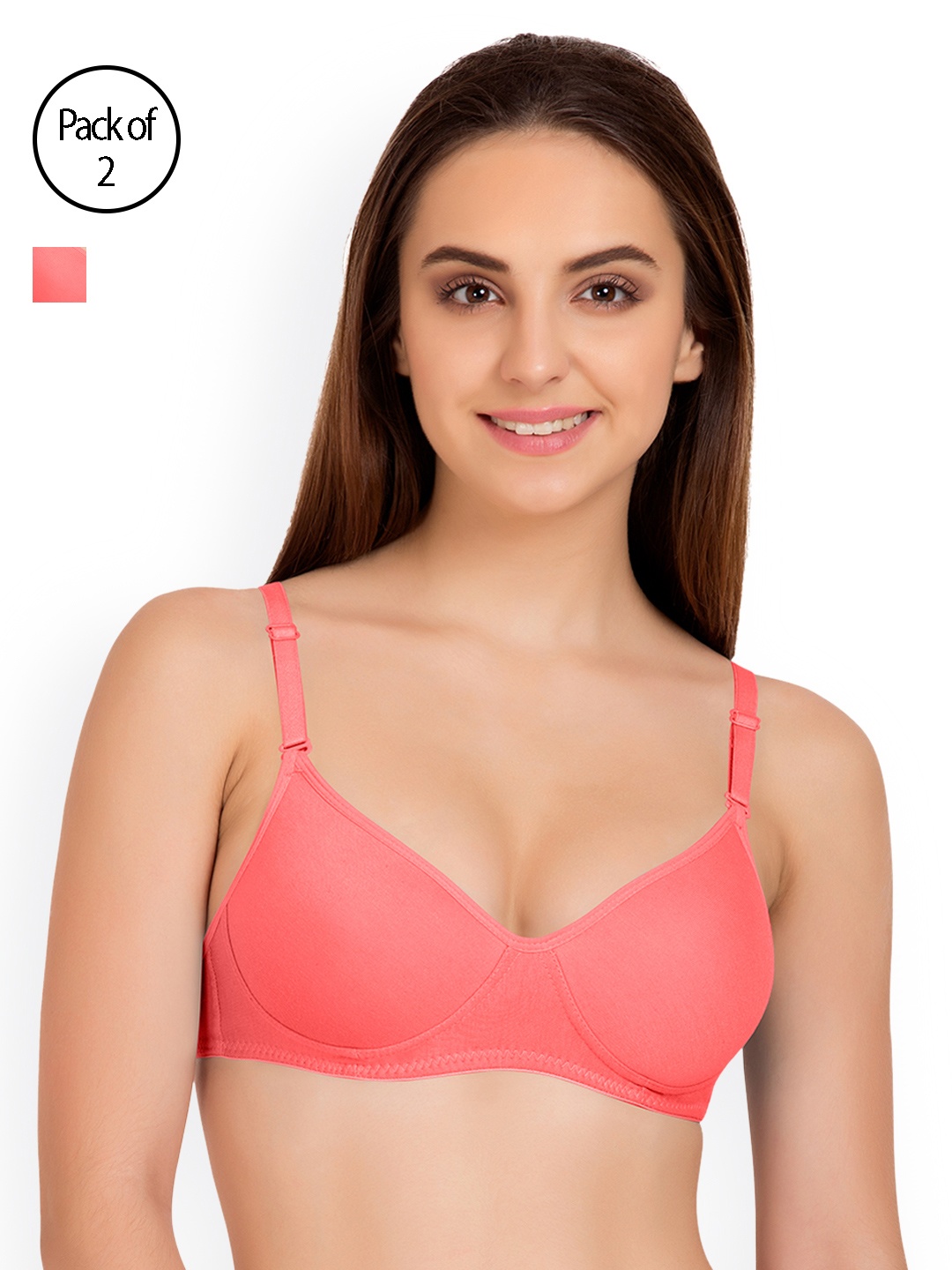 

Tweens Pink Pack of 2 Full-Coverage T-shirt Bras TW91301