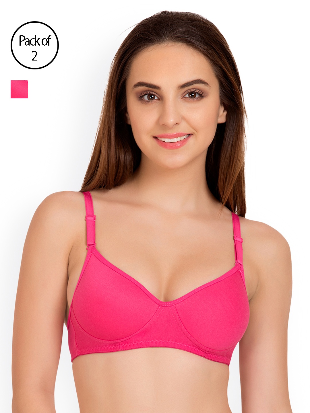 

Tweens Pink Pack of 2 Full-Coverage T-shirt Bras TW91301