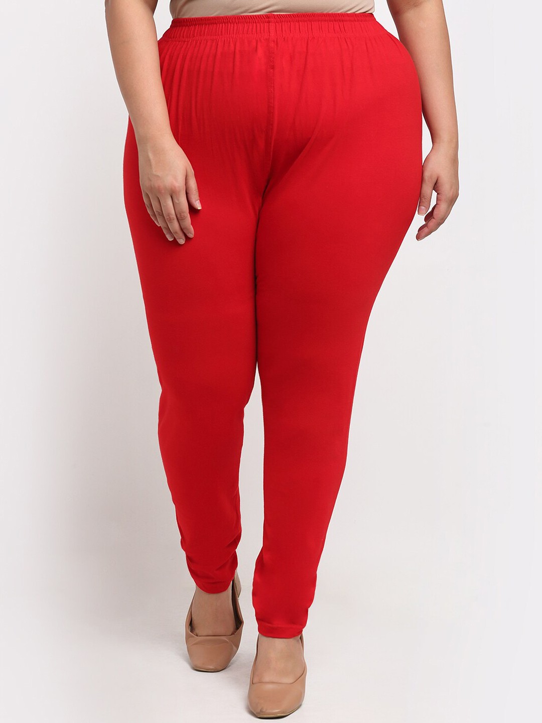 

TAG 7 Women Plus Size Ankle-Length Leggings, Red