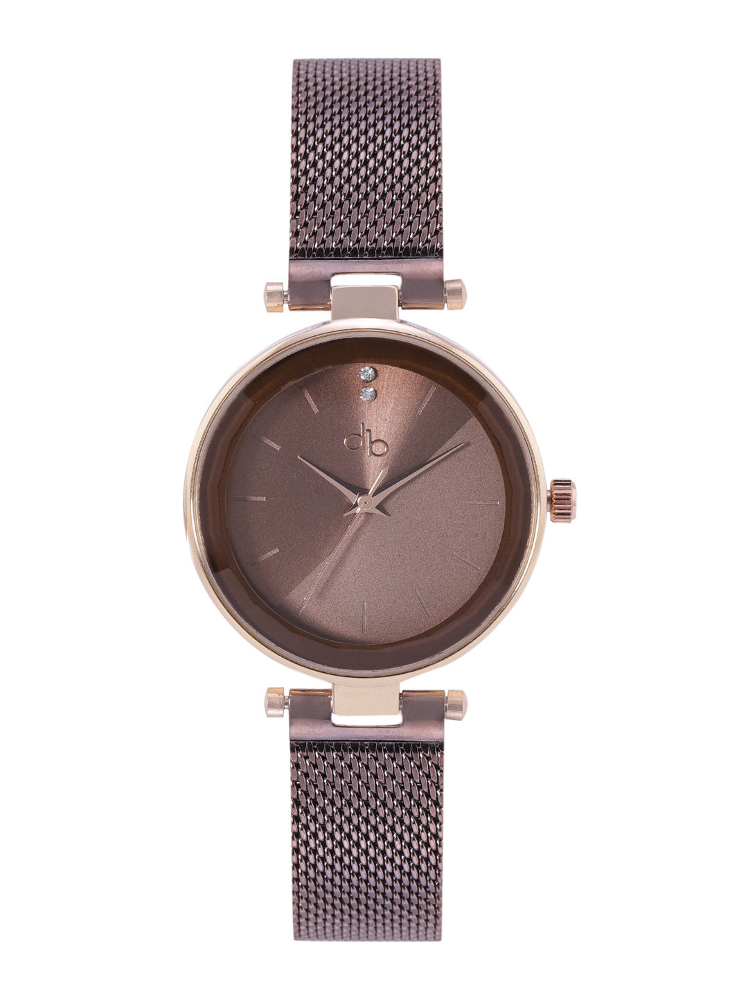 

DressBerry Women Brown Dial Stainless Steel Textured Straps Analogue Watch