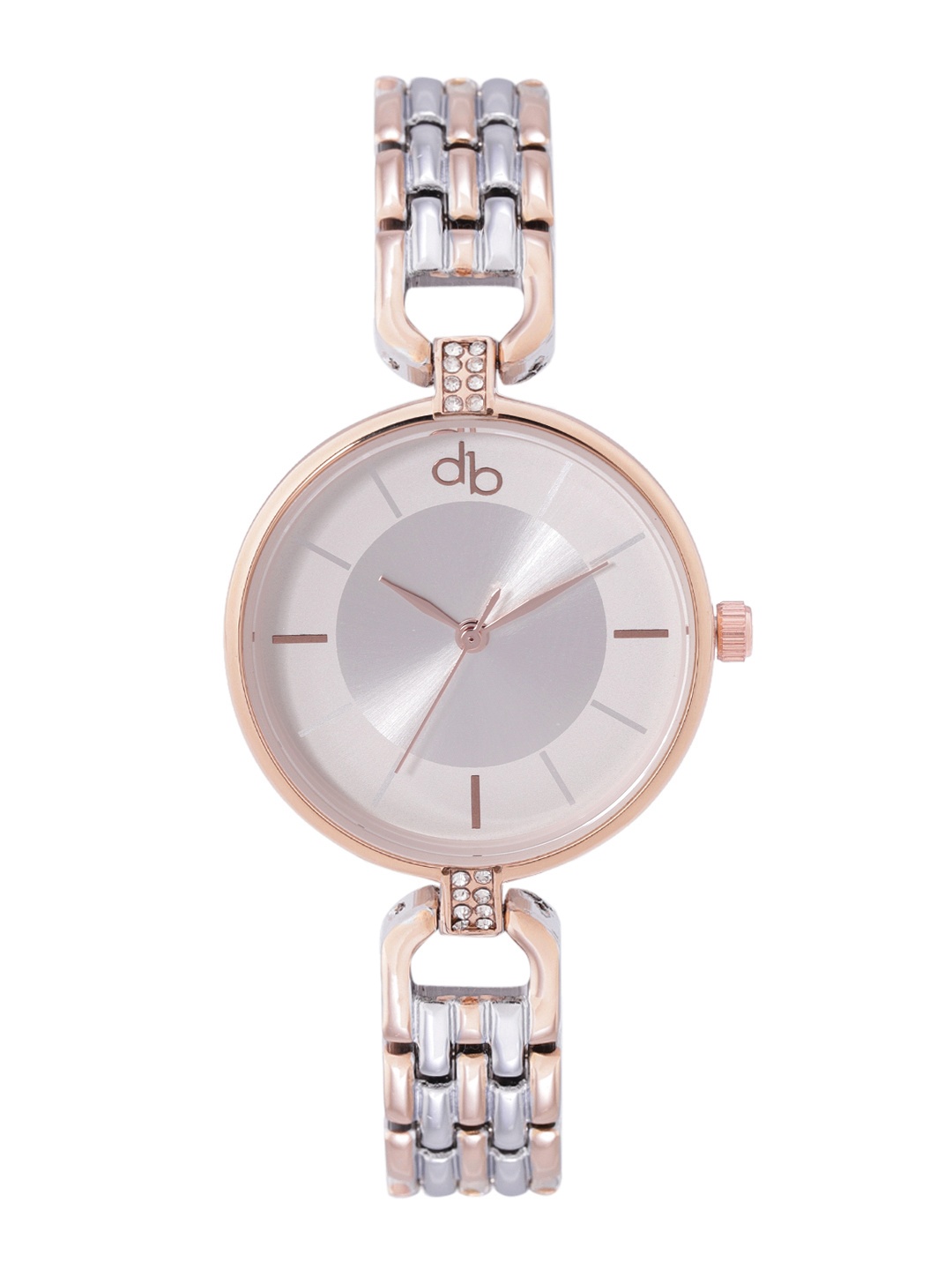 

DressBerry Women Silver-Toned Brass Dial & Stainless Steel Textured Straps Analogue Watch