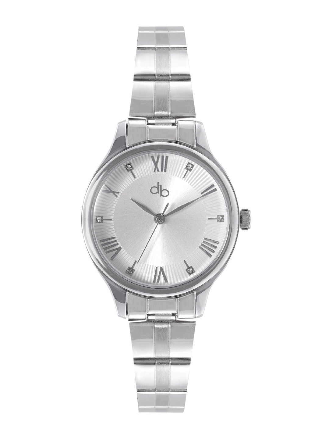 

DressBerry Women Silver-Toned Brass Dial Stainless Steel Straps Analogue Watch