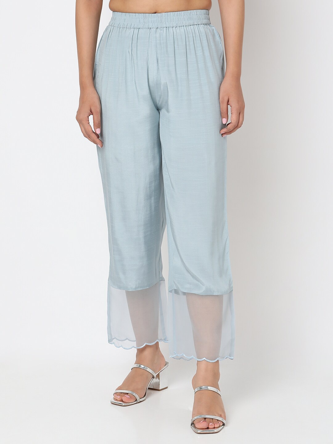 

Ethnicity Women Mid Rise Palazzos, Blue