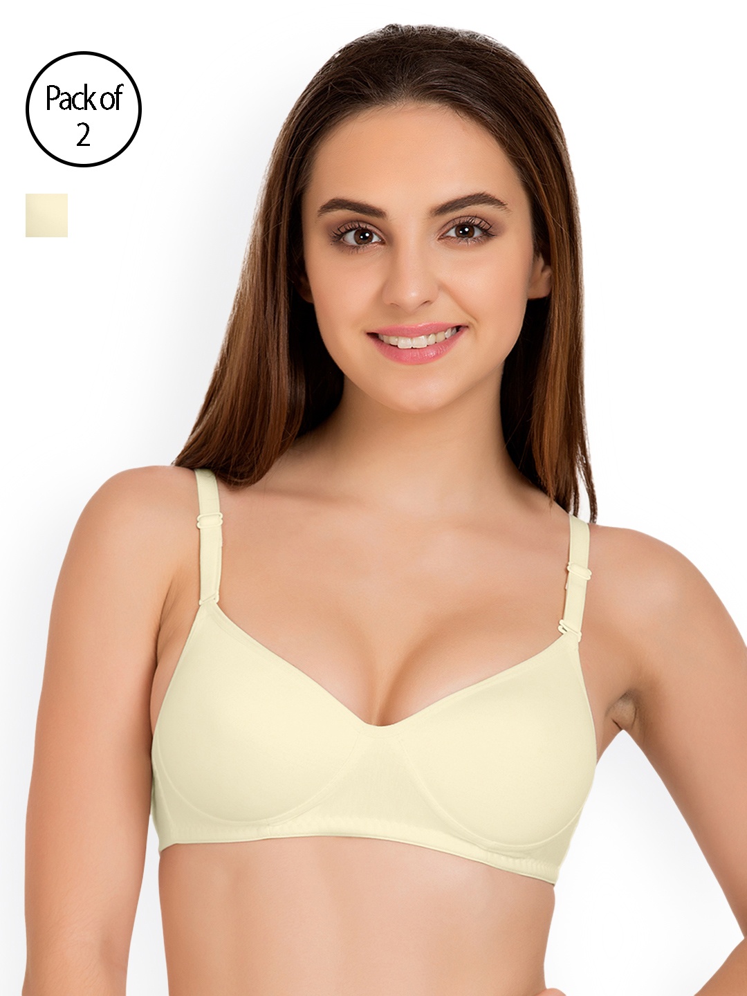 

Tweens Pack of 2 Off-White Full-Coverage T-shirt Bras TW91301