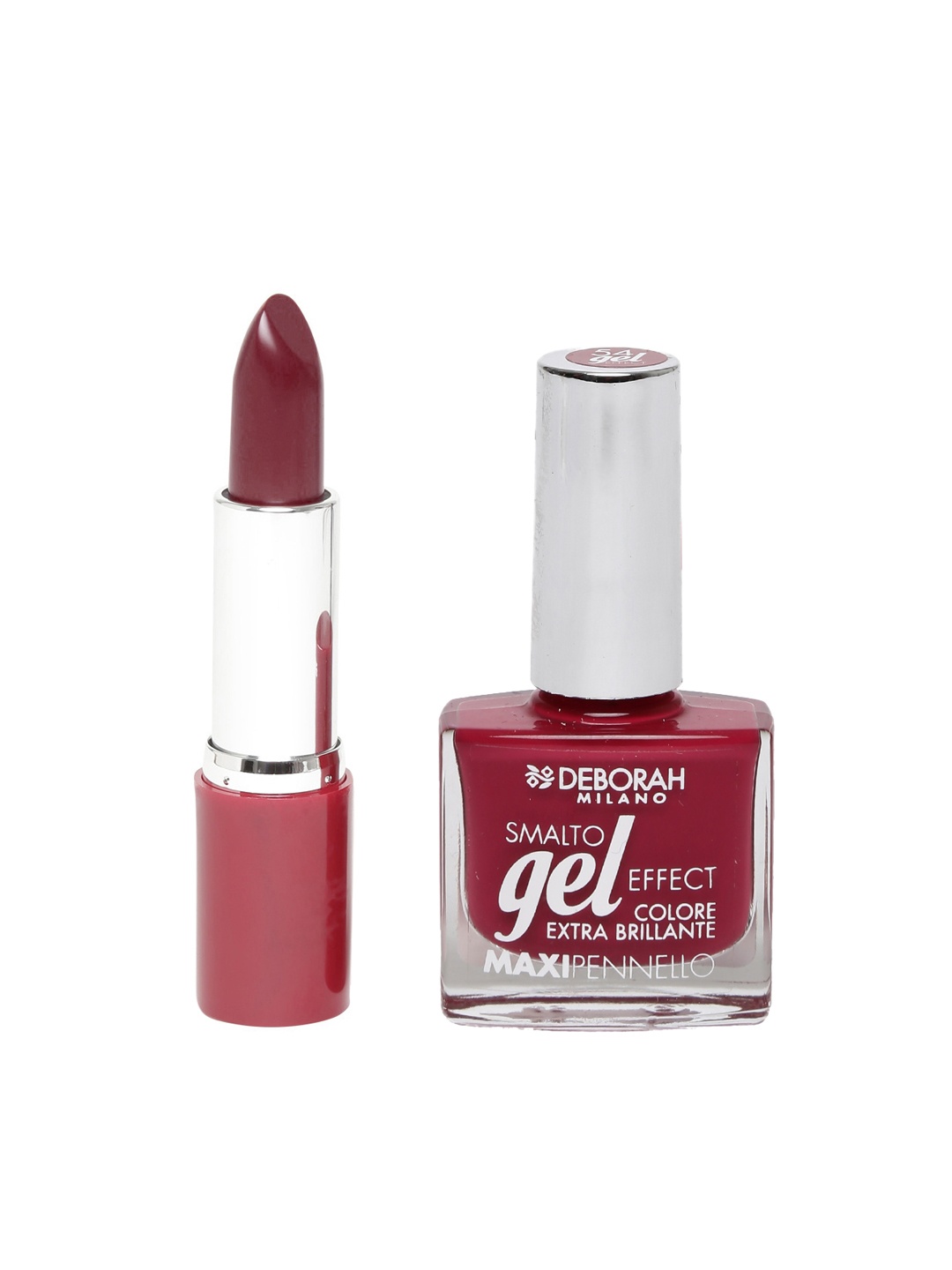 

Deborah Milano Red Smalto Gel Effect Nail Polish 54 & IL Rossetto Antique Rose Lipstick, Pink