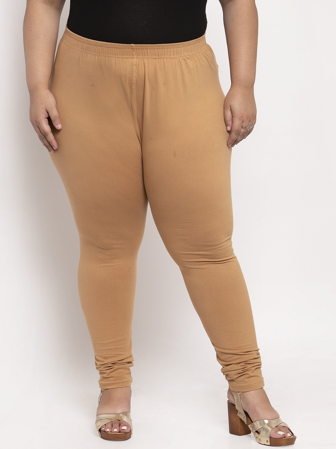 

TAG 7 PLUS Women Churidar Length Leggings, Beige