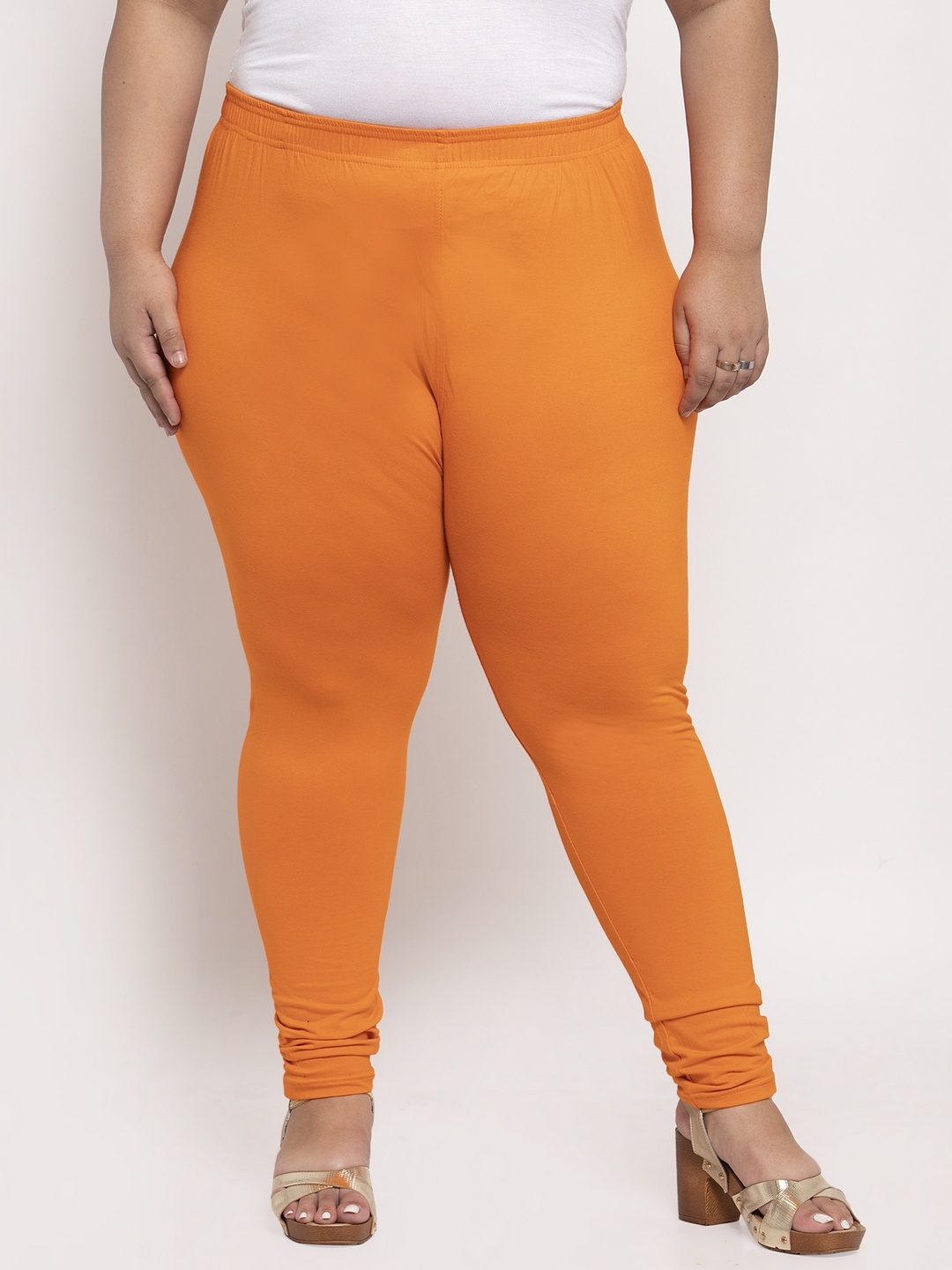 

TAG 7 PLUS Women Churidar Length Leggings, Orange