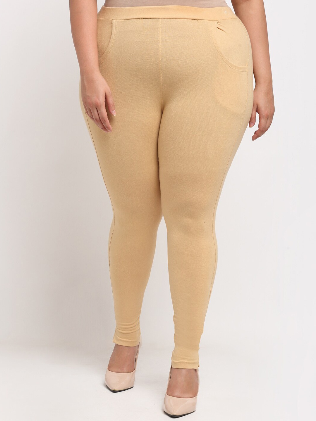 

TAG 7 PLUS Women Ankle-Length Ethnic Leggings, Cream