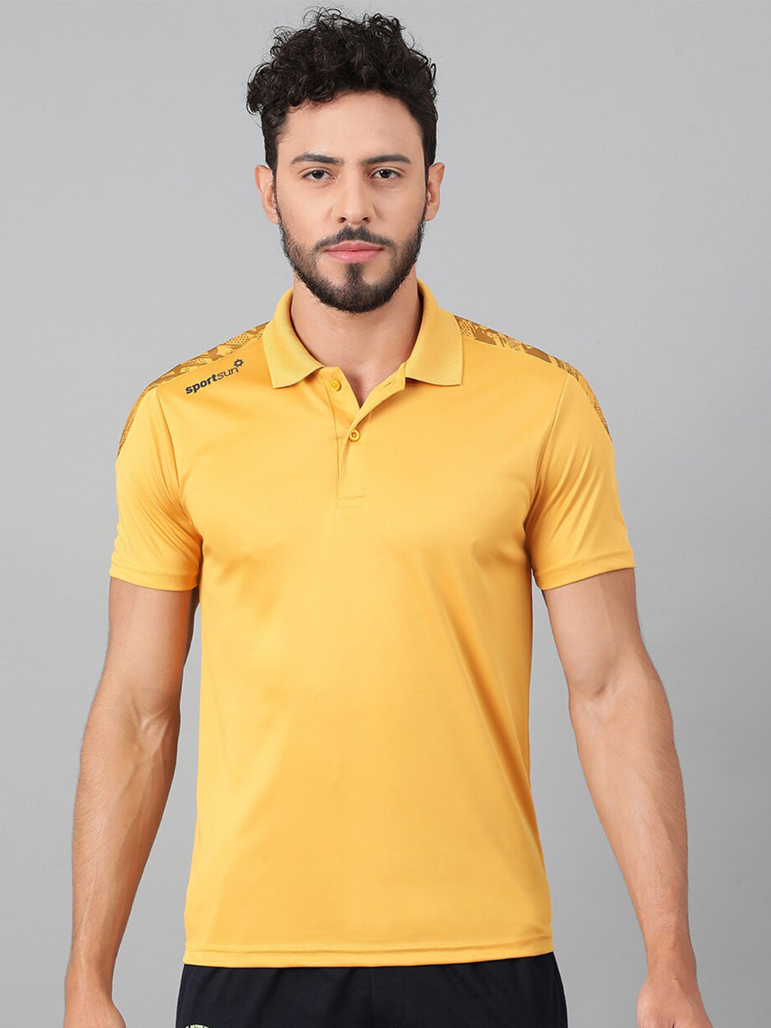 

SPORT SUN Polo Collar T-shirt, Mustard