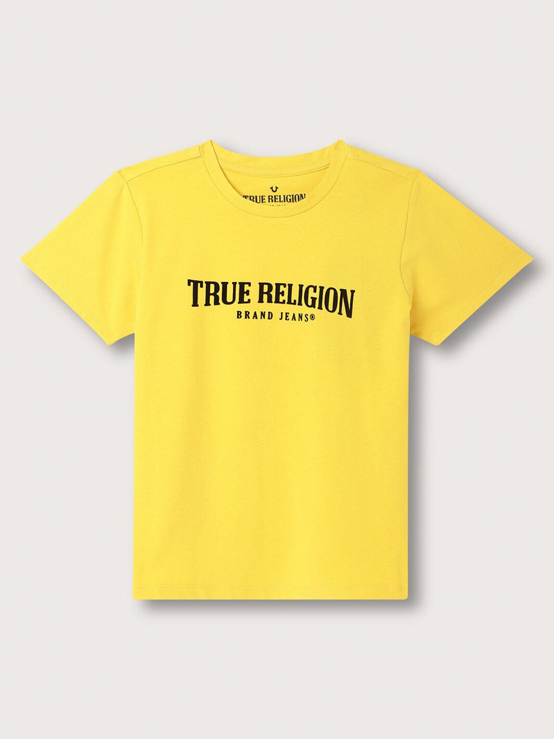 

True Religion Boys Typography Printed Cotton T-shirt, Yellow