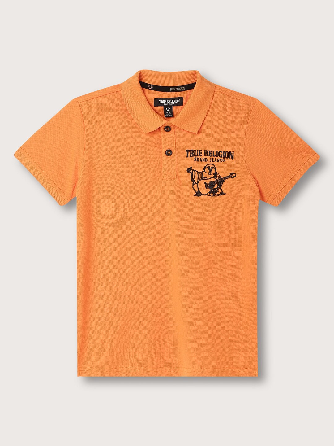 

True Religion Boys Polo Collar Cotton T-shirt, Orange