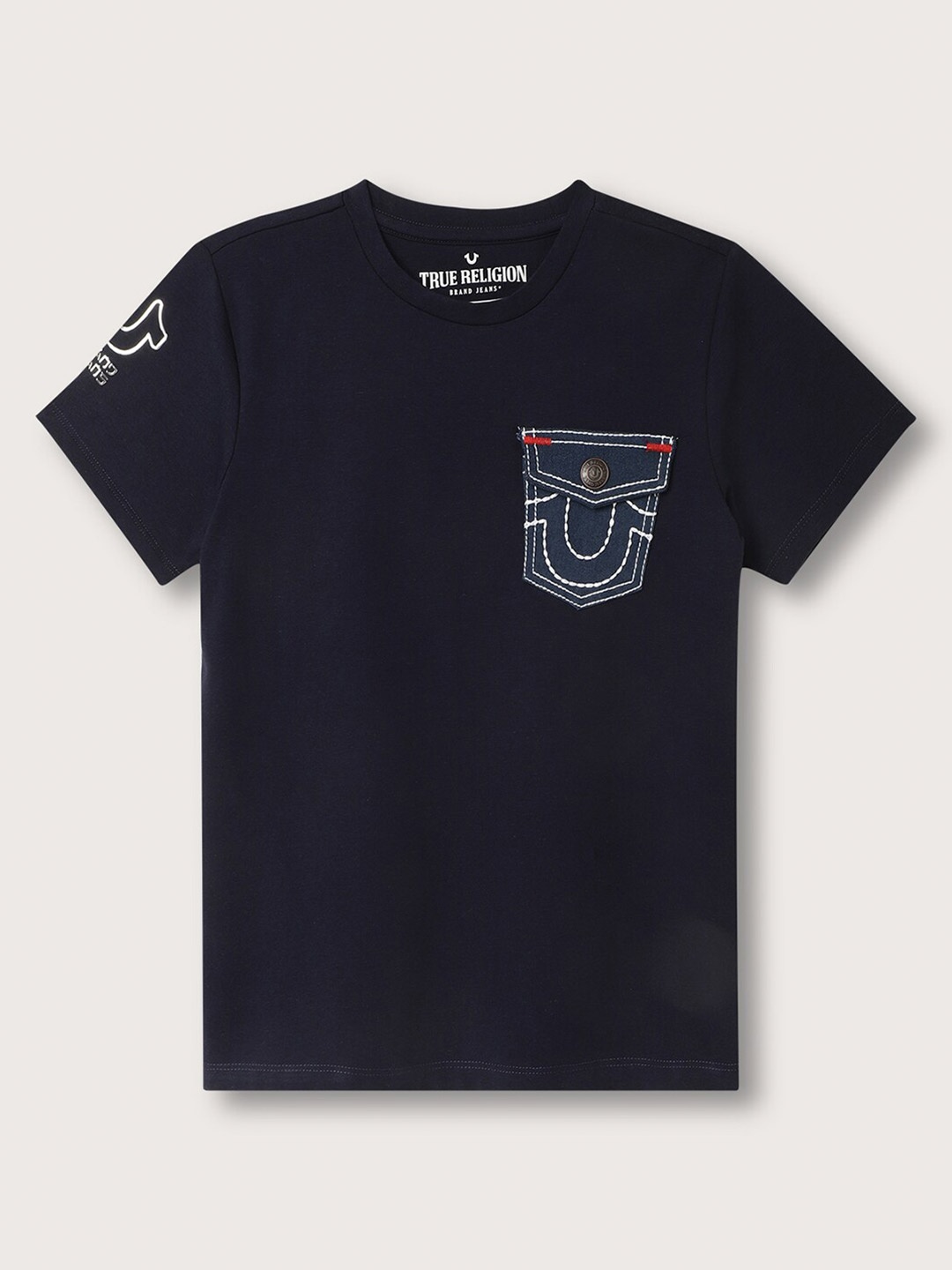 

True Religion Boys Pocket Detailed Cotton T-shirt, Navy blue