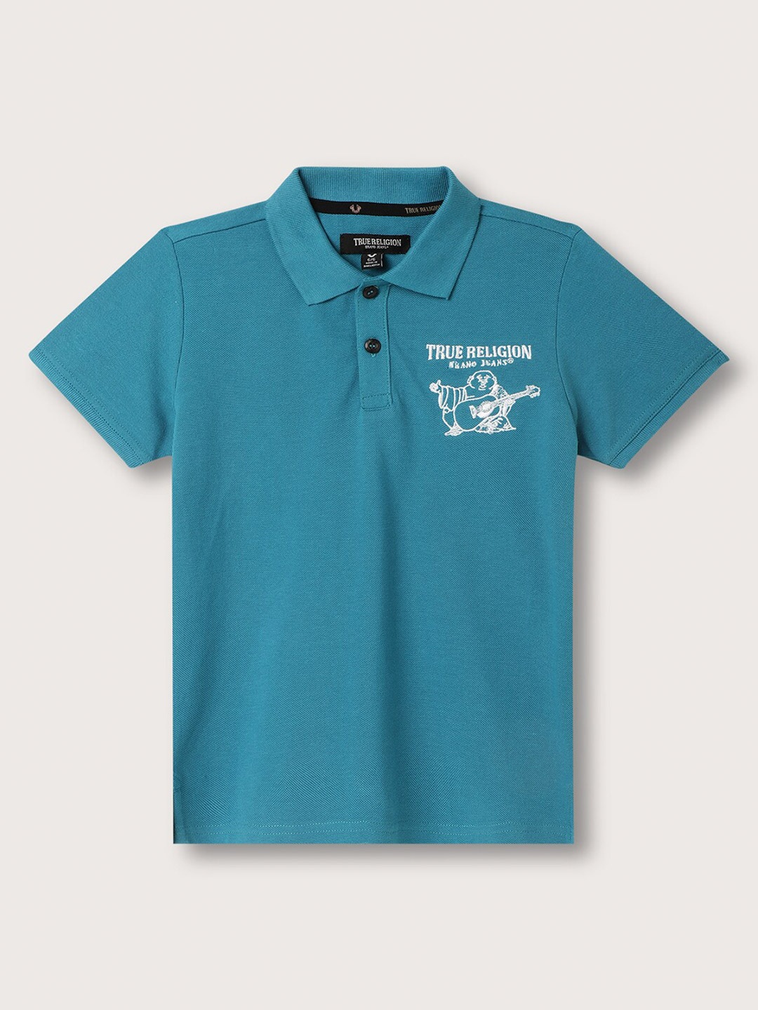 

True Religion Boys Polo Collar Cotton T-shirt, Teal