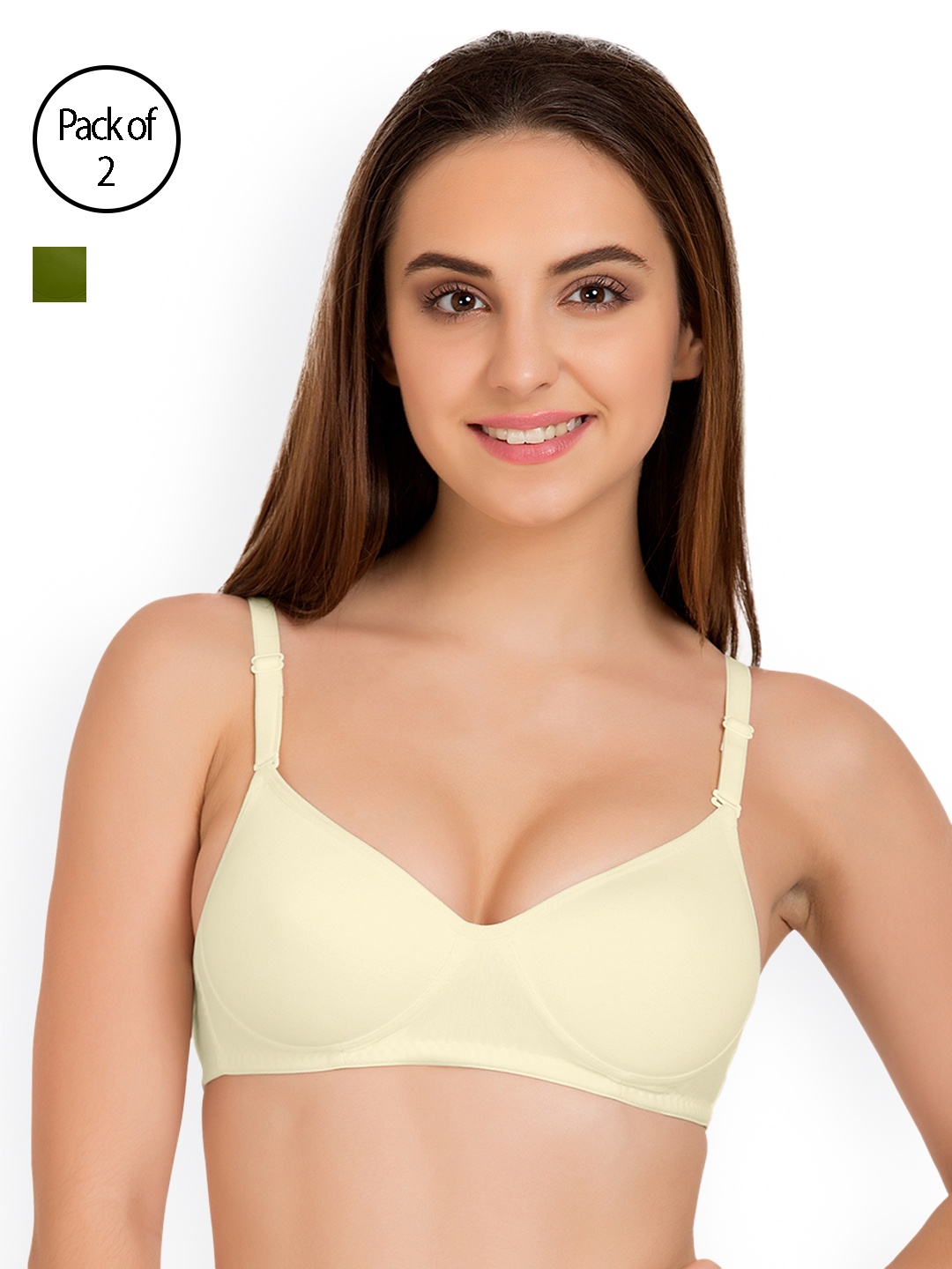 

Tweens Pack of 2 Full-Coverage T-shirt Bras TW91301, Off white