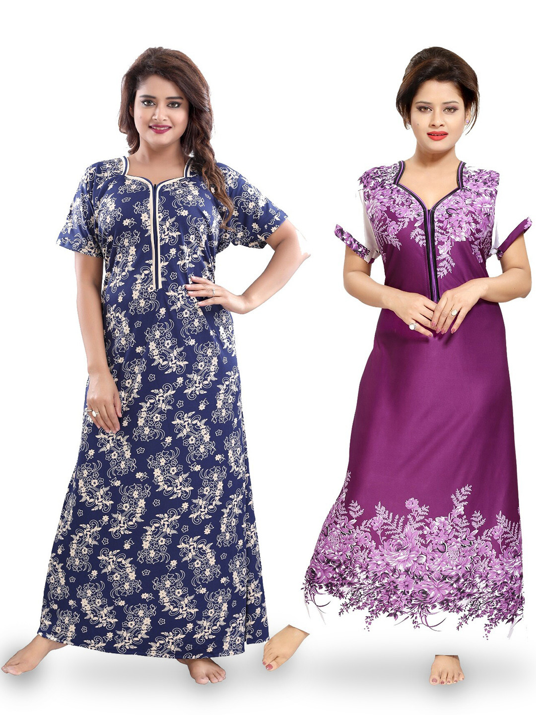 

SHOPPING STATION Pink Printed Maxi Nightdress