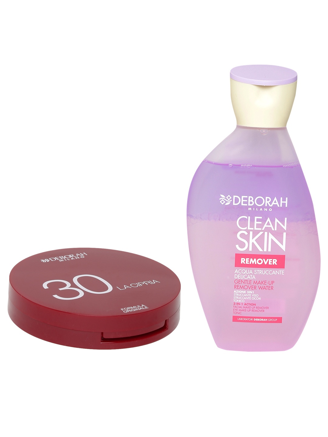 

Deborah Milano 3-in-1 Water Makeup Remover & La Cipria Beige Compact 30, Lavender