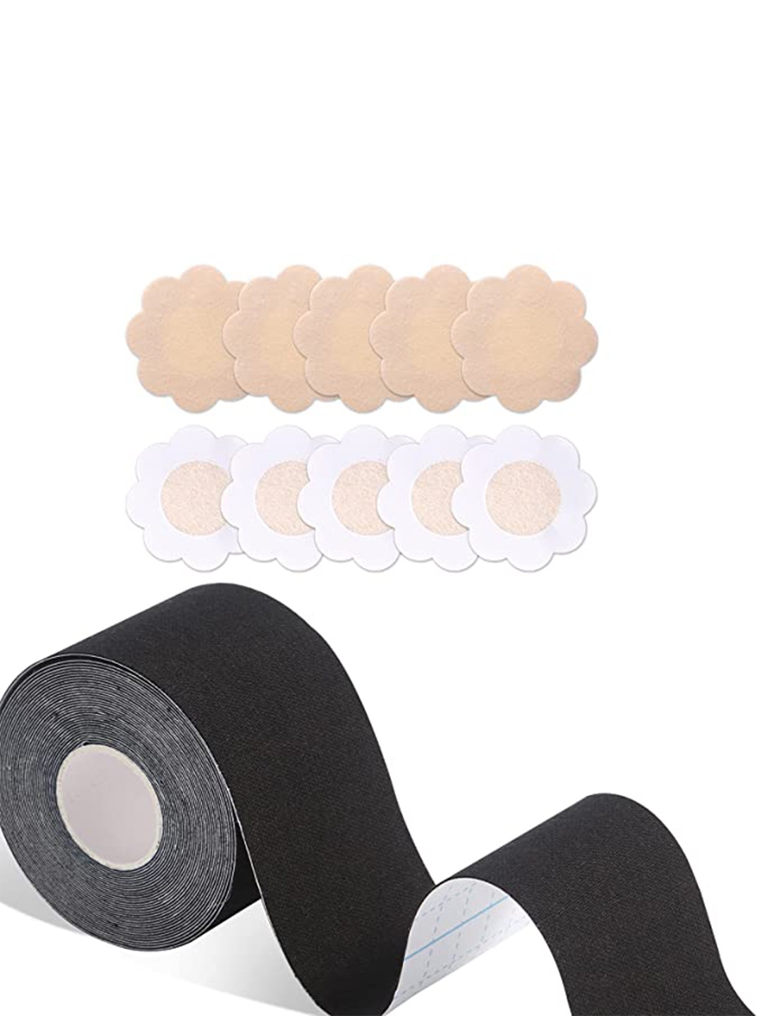 

BRACHY Breast Lift Booby Tape and Set of 5 Nipple Pasties, Black
