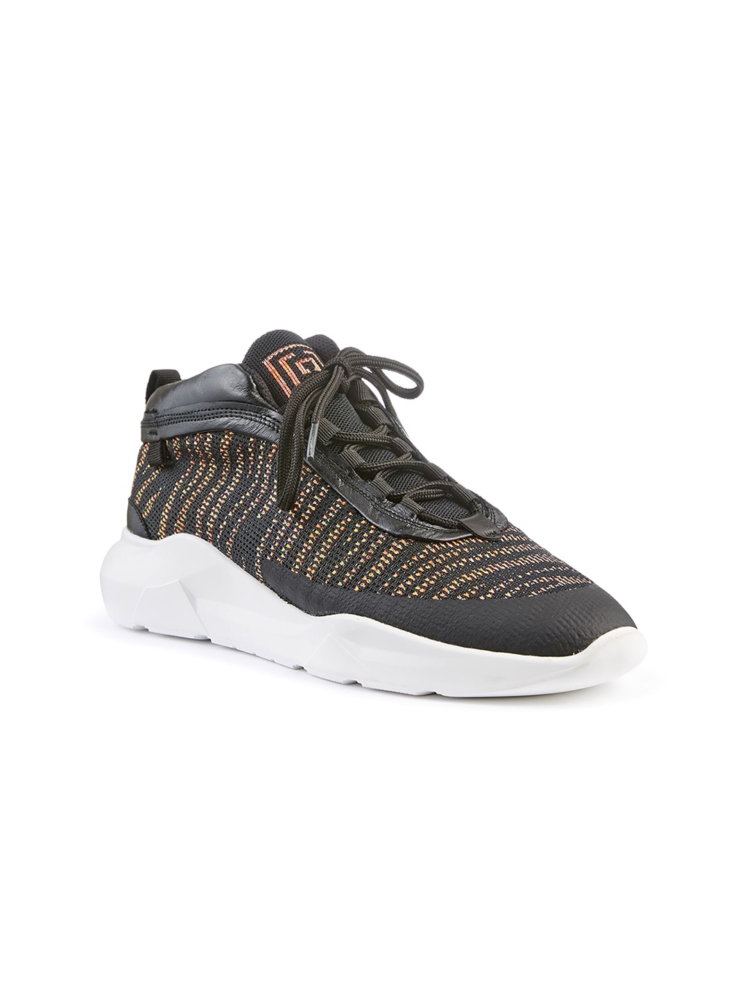 

FREESOUL FREEBEAT Woven Design Textile Contrast Sole Sneakers, Grey