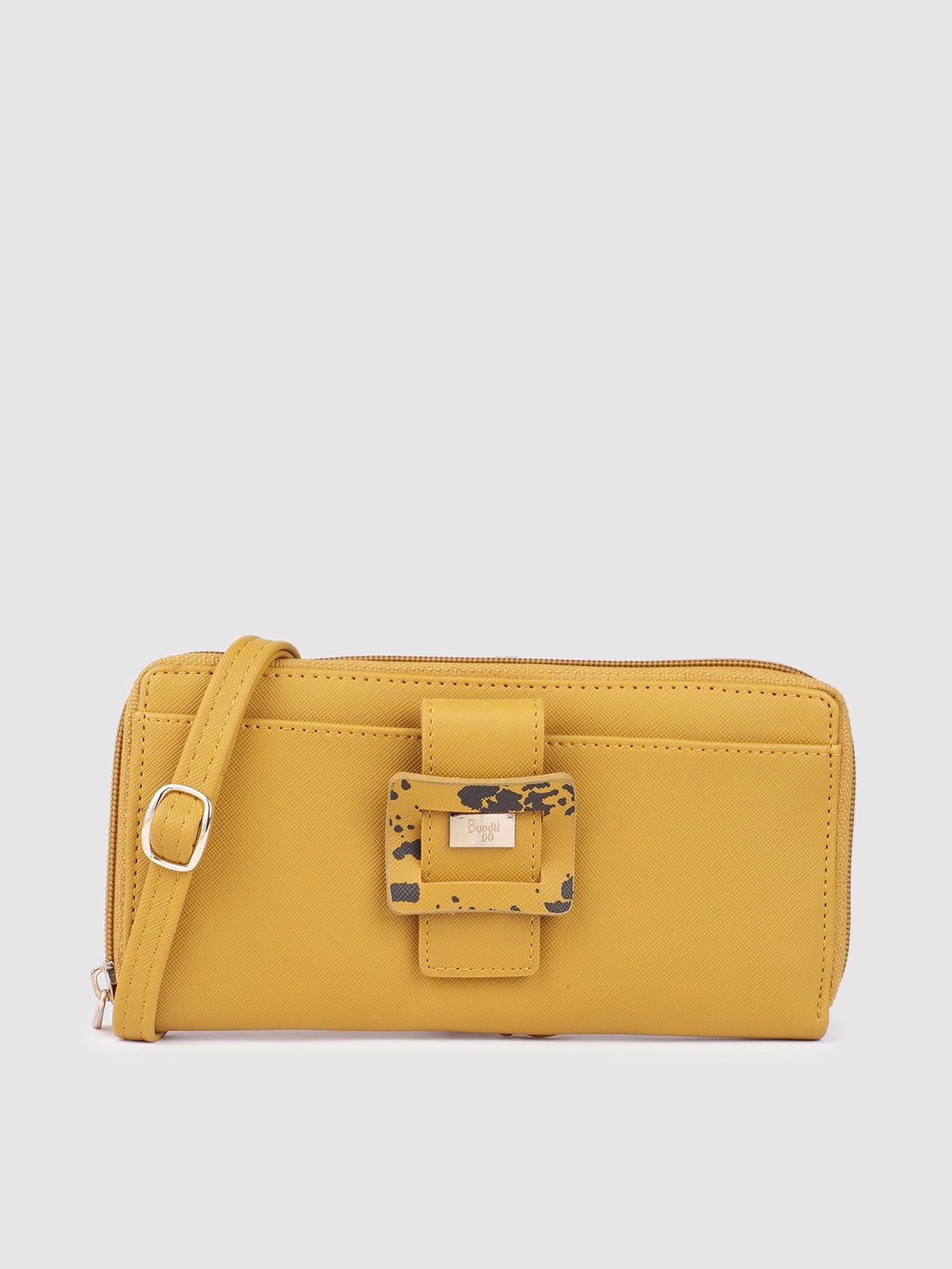 

Baggit Women Solid Zip Around Wallet, Yellow