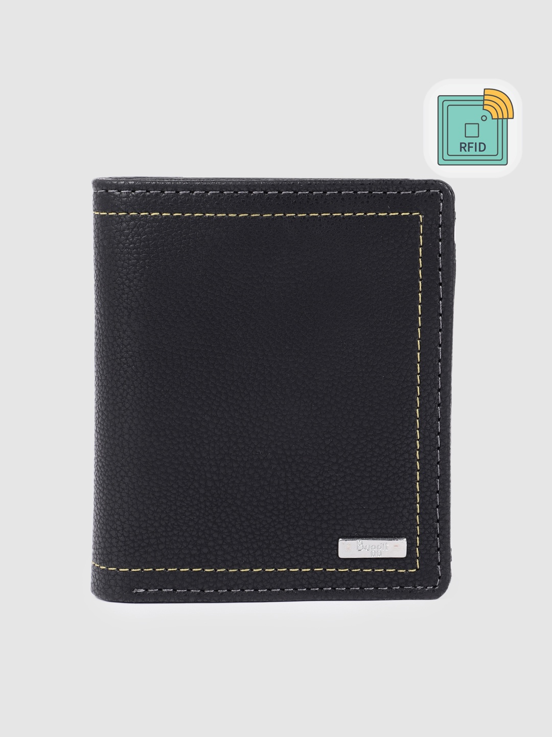 

Baggit Men Solid Two Fold Wallet, Black