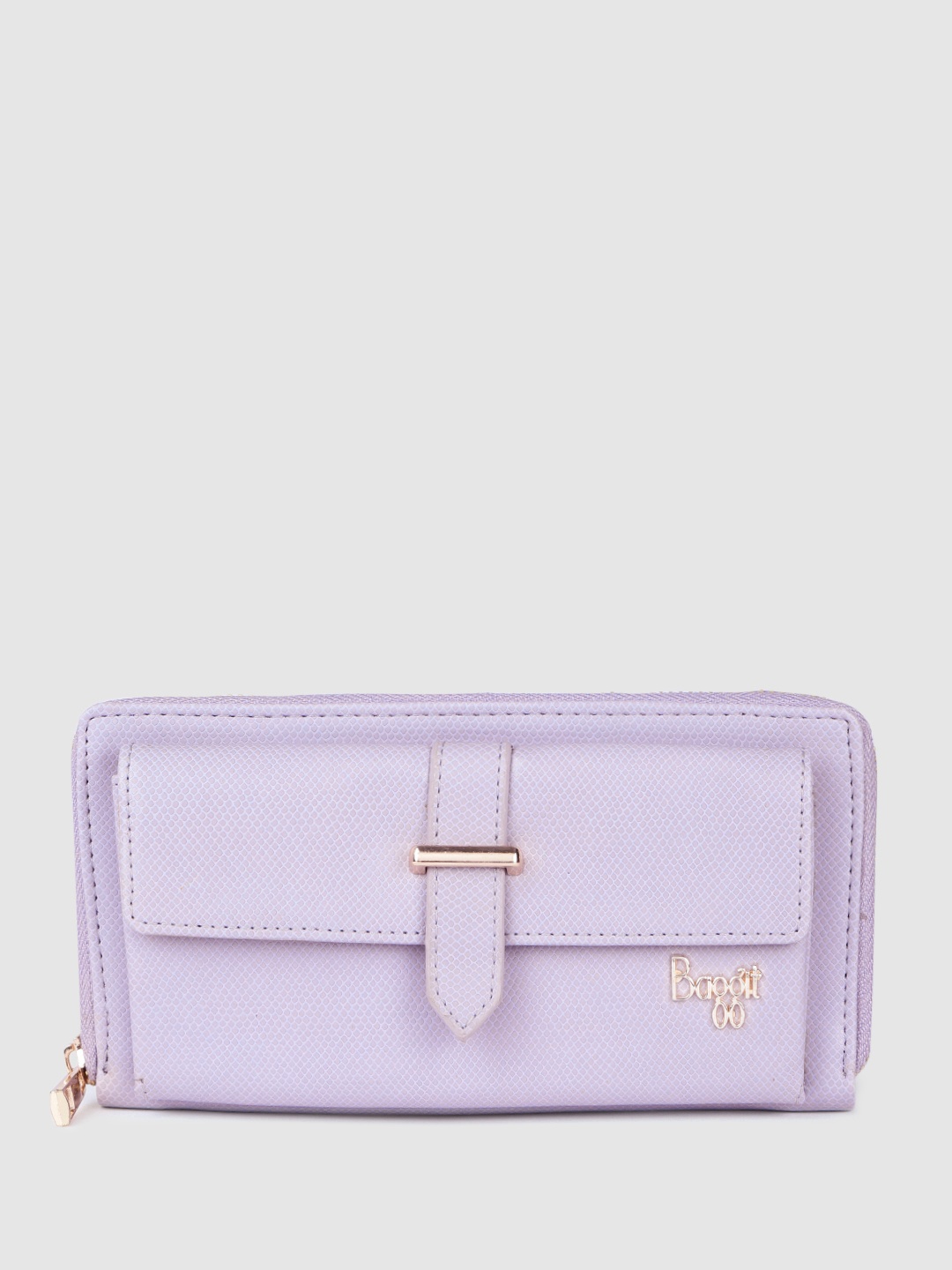 

Baggit Women Abstract Textured Zip Around Wallet, Lavender