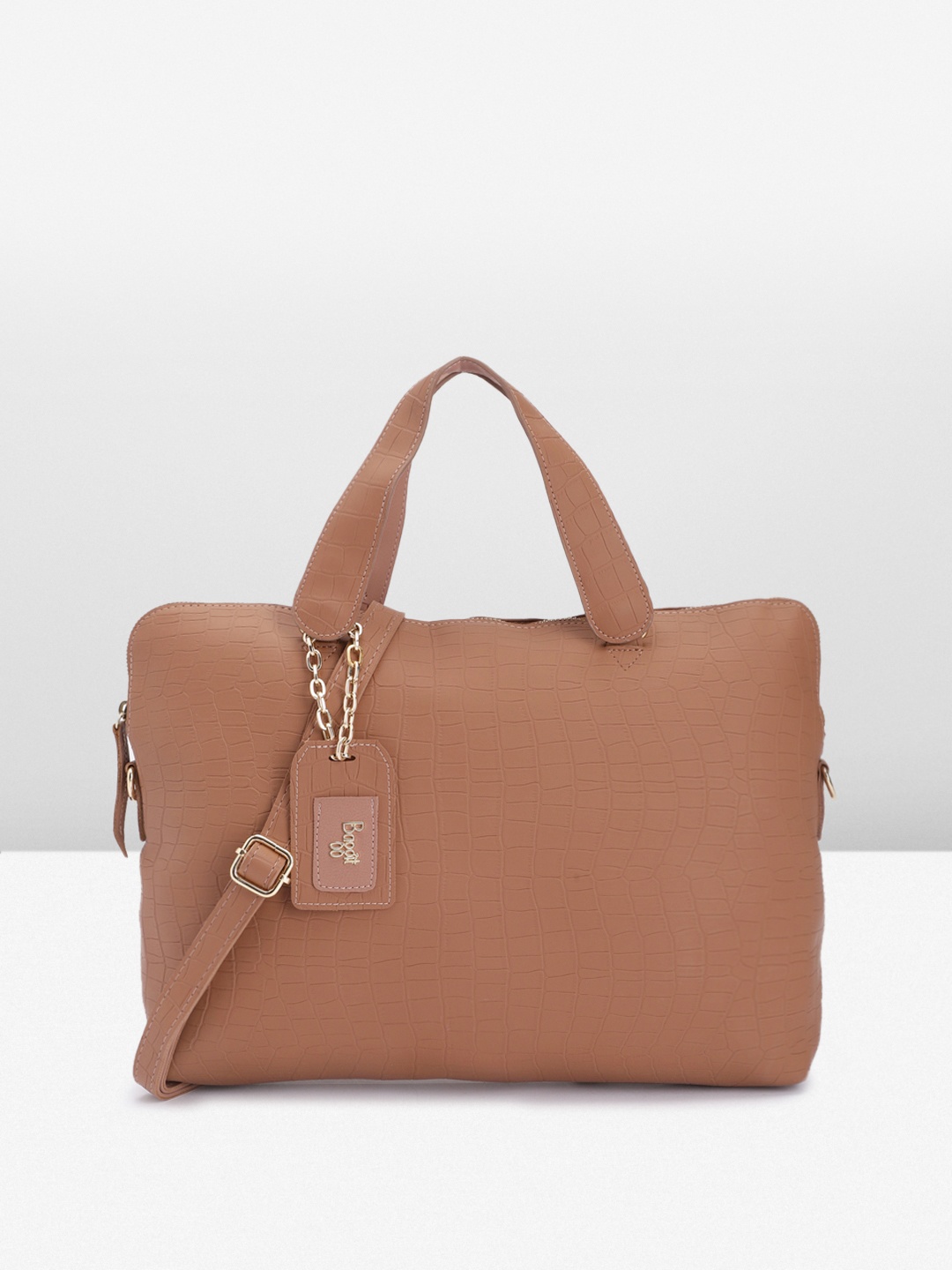 

Baggit Women Textured Laptop Bag, Tan
