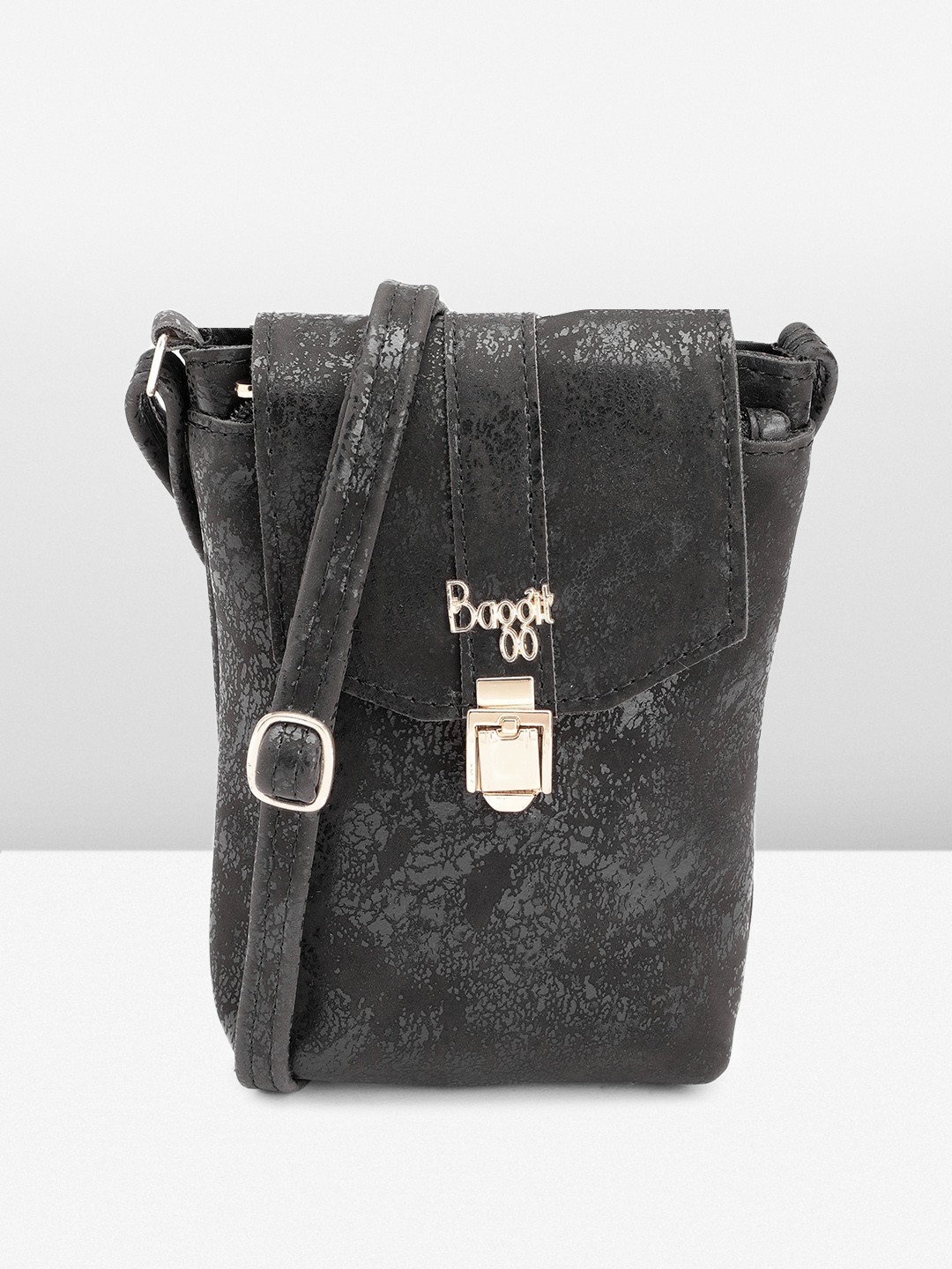 

Baggit Women Solid Sling Bag, Black