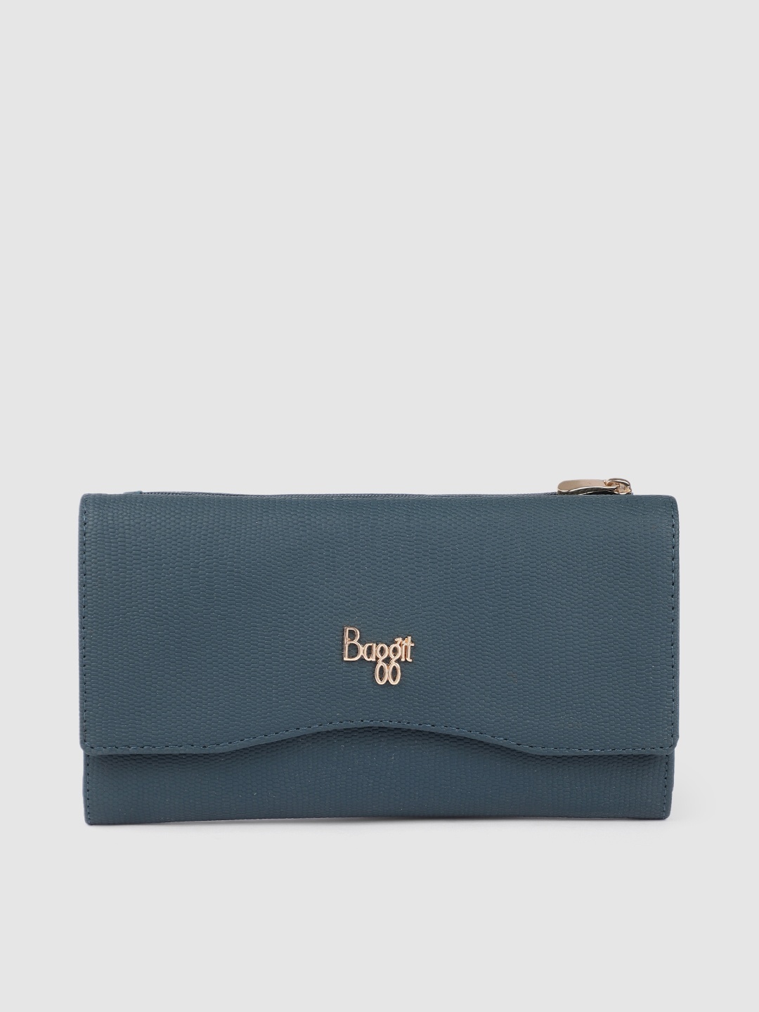 

Baggit Women Textured Three Fold Wallet, Teal