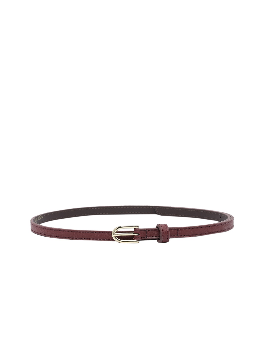 

Baggit Women Textured PU Slim Casual Belt, Burgundy