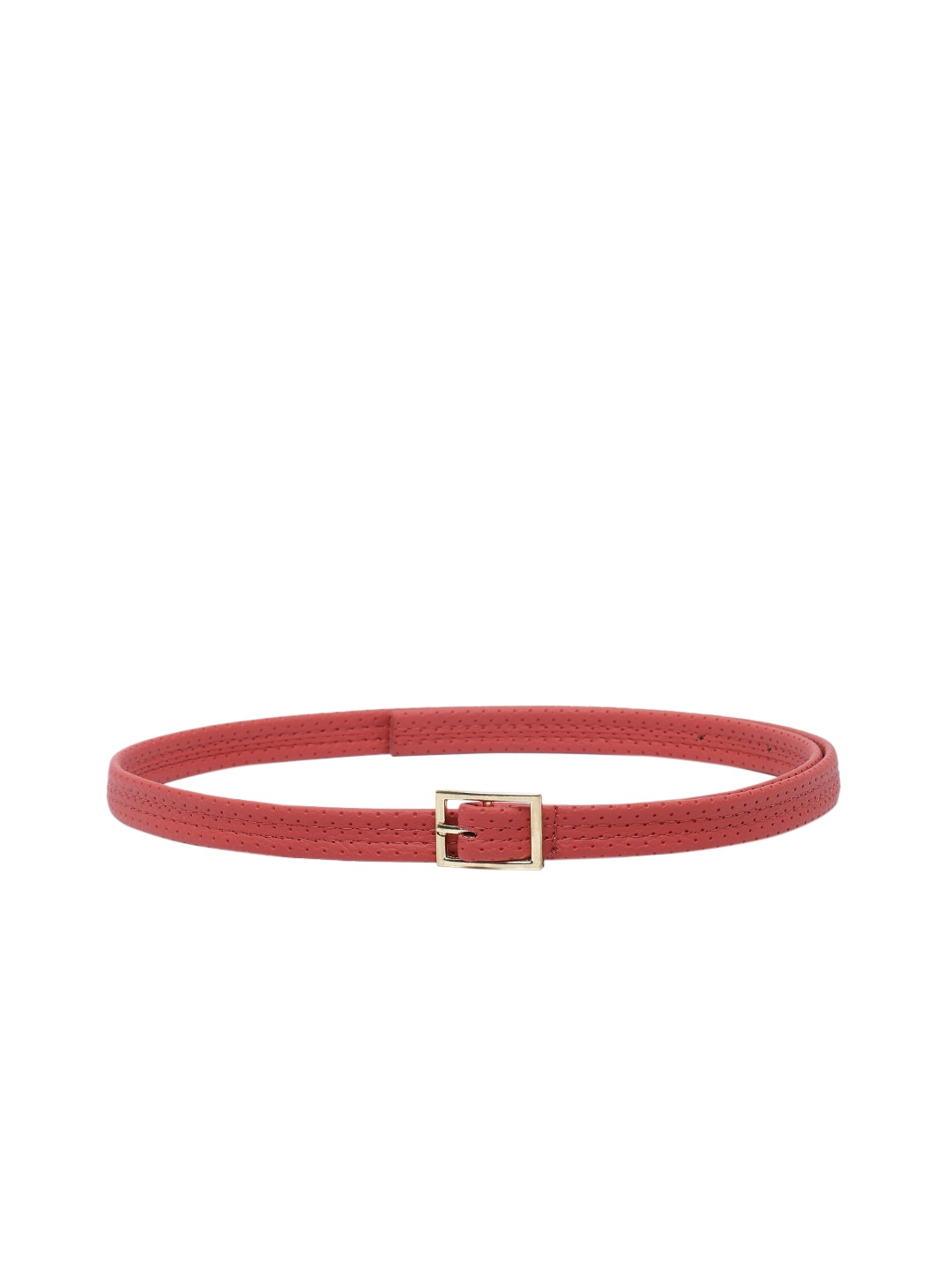 

Baggit Women Textured PU Casual Slim Belt, Red