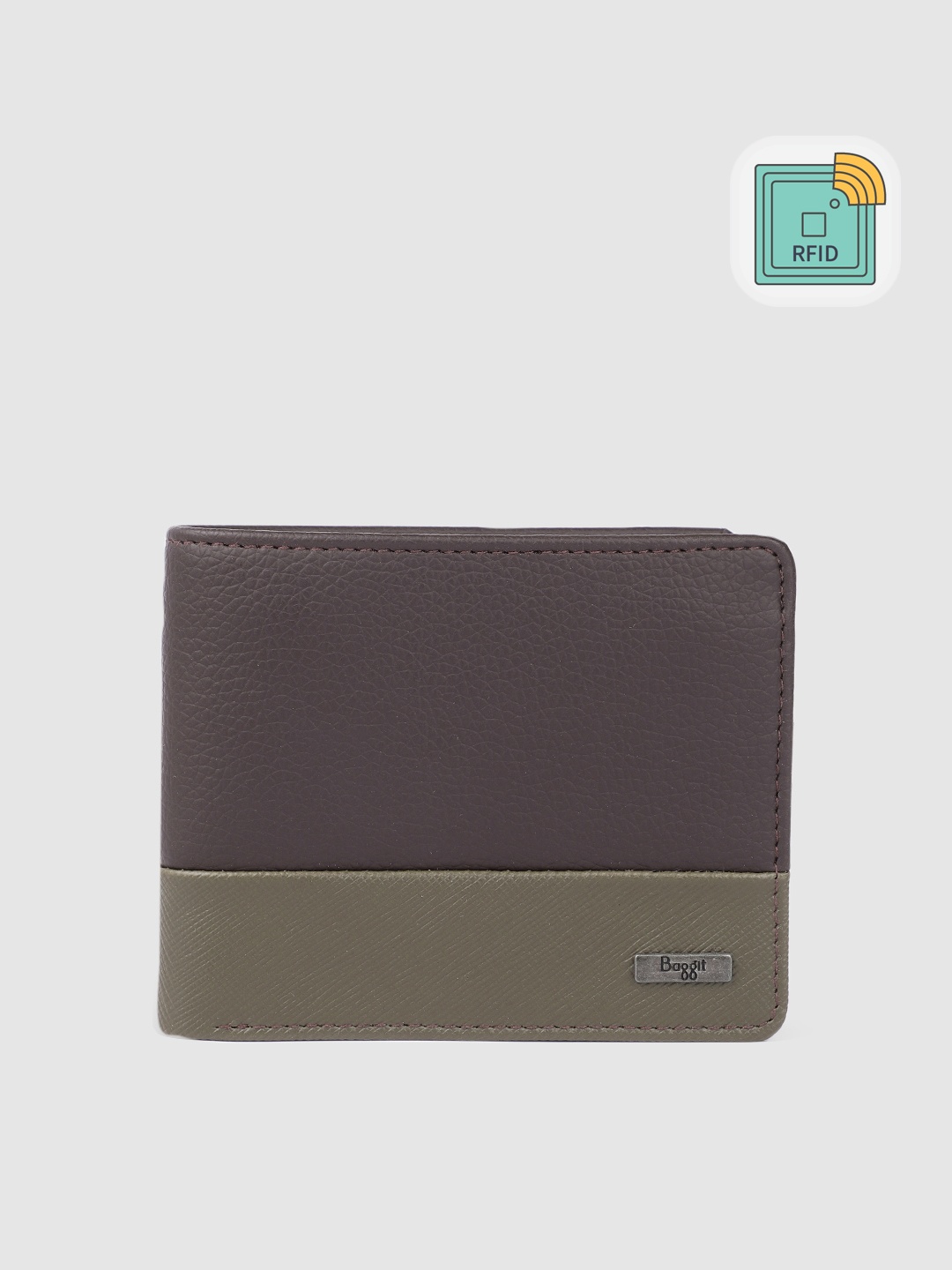 

Baggit Men Colourblocked Two Fold Wallet, Brown