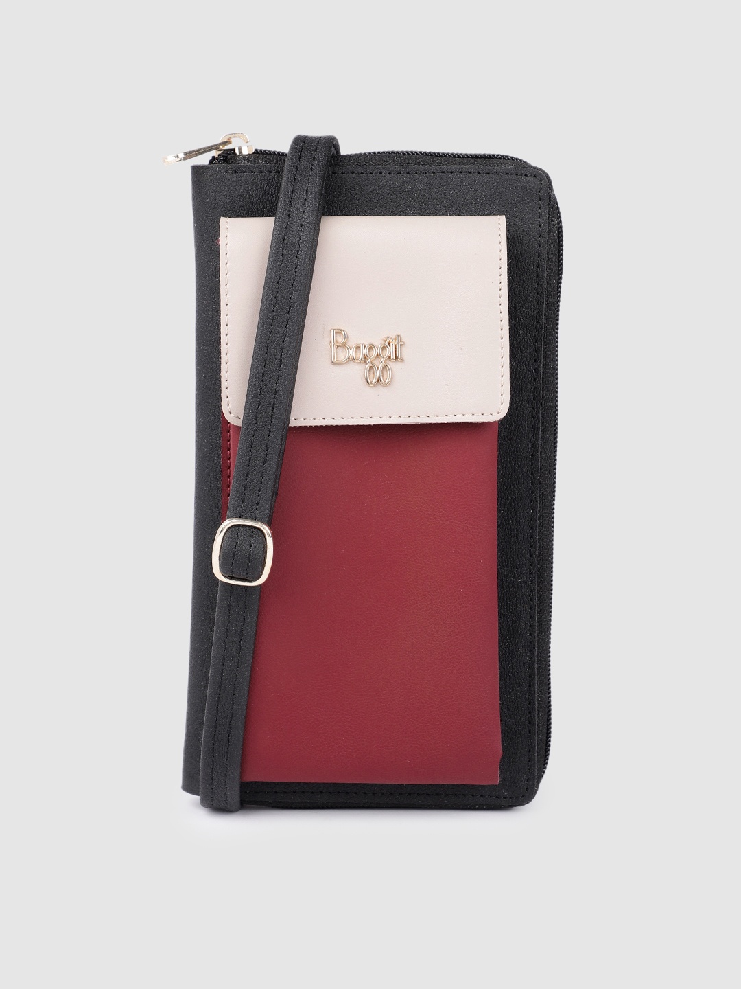 

Baggit Women Colourblocked Zip Around Wallet, Black