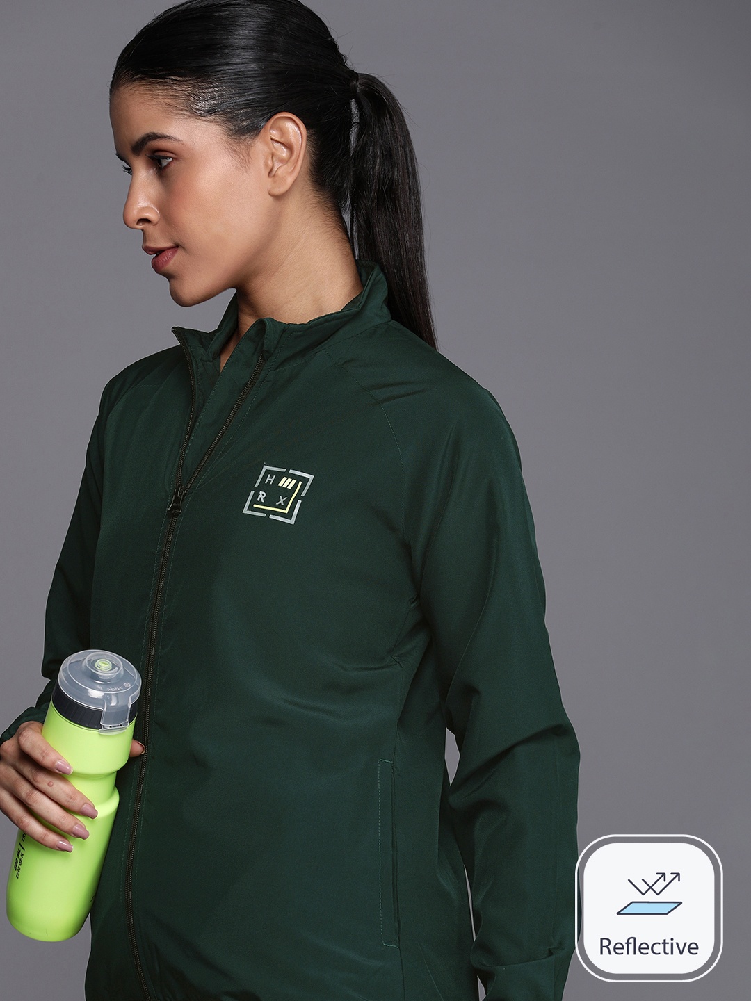 

HRX by Hrithik Roshan Rapid-Dry Running Jacket, Green