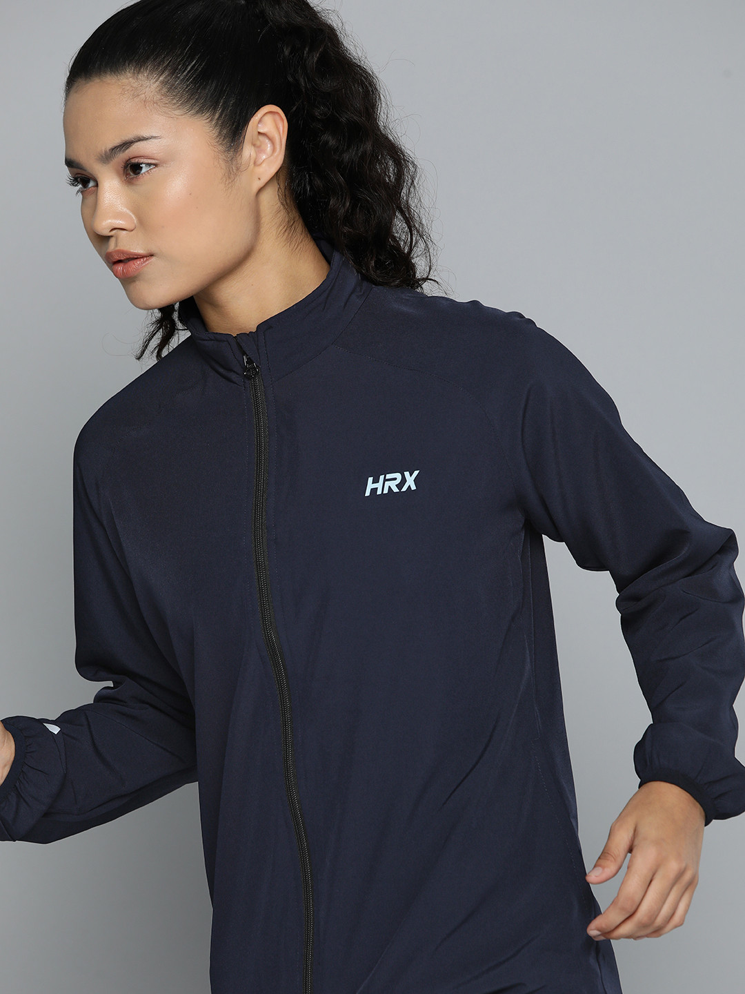 

HRX by Hrithik Roshan Running Rapid-Dry Jacket, Navy blue