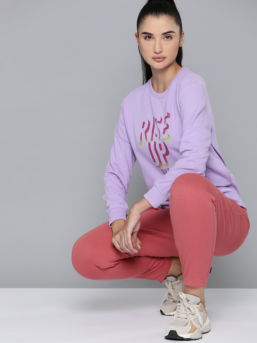 

HRX by Hrithik Roshan Printed Lifestyle Sweatshirt, Lavender