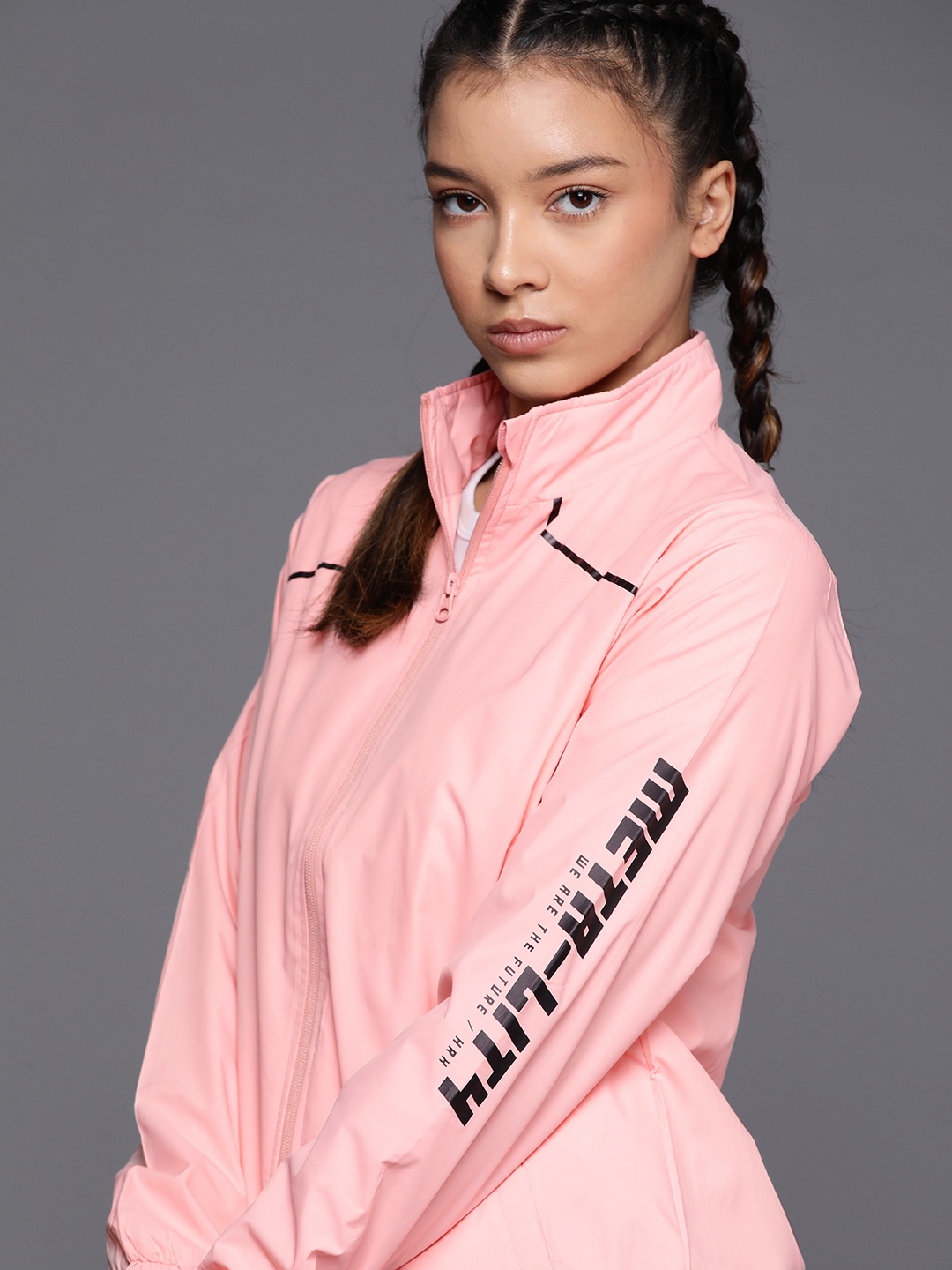 

HRX by Hrithik Roshan Rapid-Dry Tailored Lifestyle Jacket, Pink