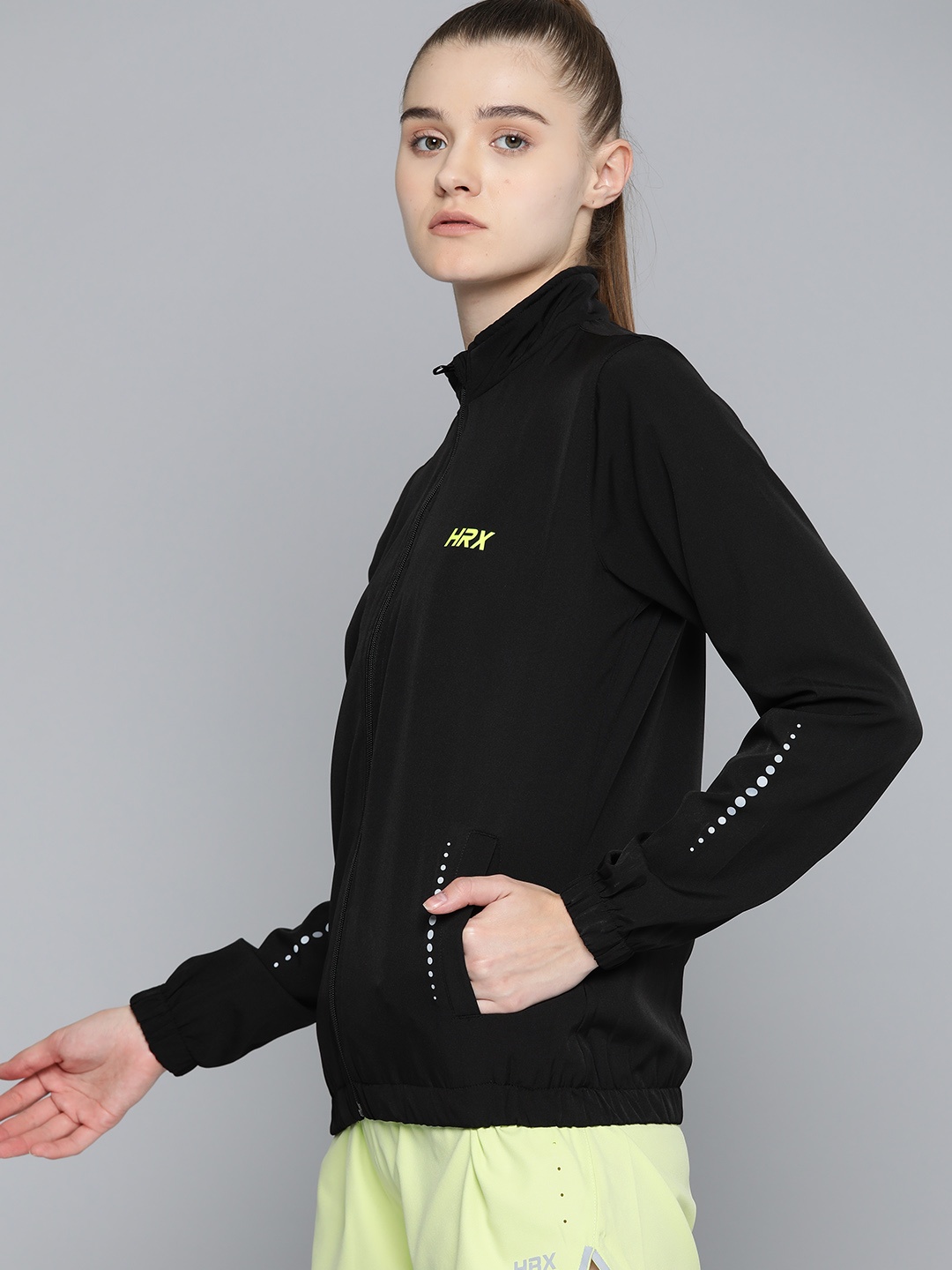 

HRX by Hrithik Roshan Women Rapid-Dry Running Sporty Jacket, Black