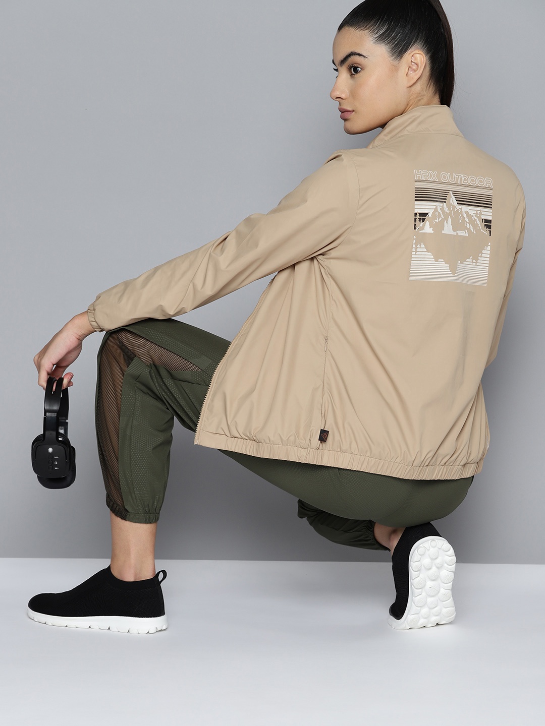 

HRX by Hrithik Roshan Printed Rapid-Dry Outdoor Jacket, Beige