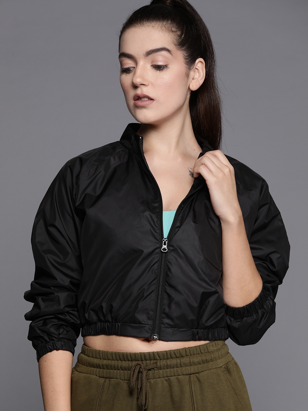 

HRX by Hrithik Roshan Rapid-Dry Crop Training Jacket, Black