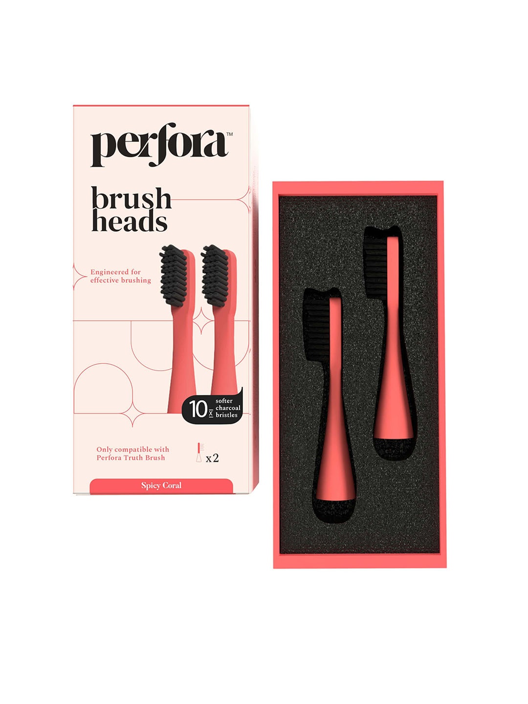 

Perfora Set Of 2 Brush Head Refill - Spicy Coral 001