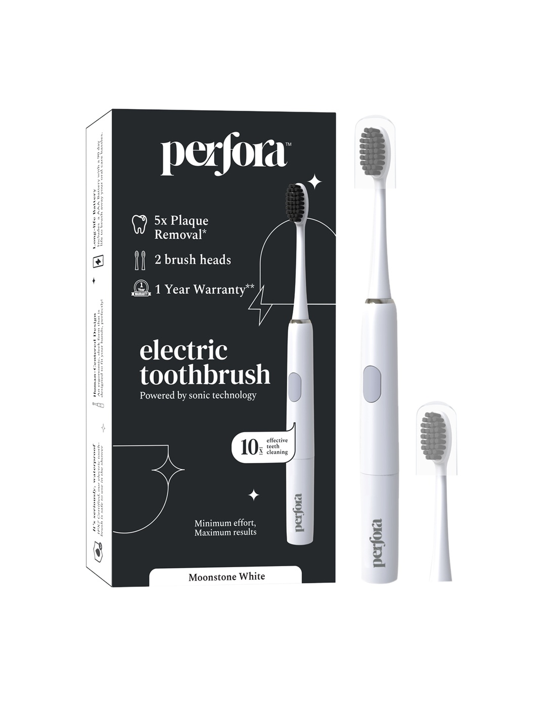 Perfora Sonic Electric Toothbrush - Moonstone White 002