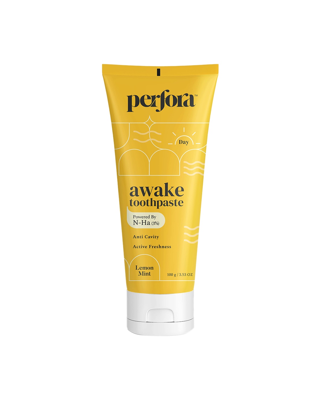 

Perfora Anti Cavity Lemon Mint Awake Toothpaste For Active Freshness - 100g, Yellow