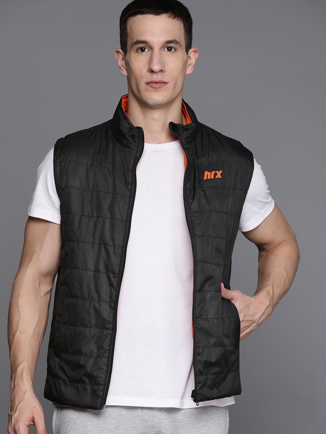 

HRX by Hrithik Roshan Rapid-Dry Reversible Outdoor Jacket, Black