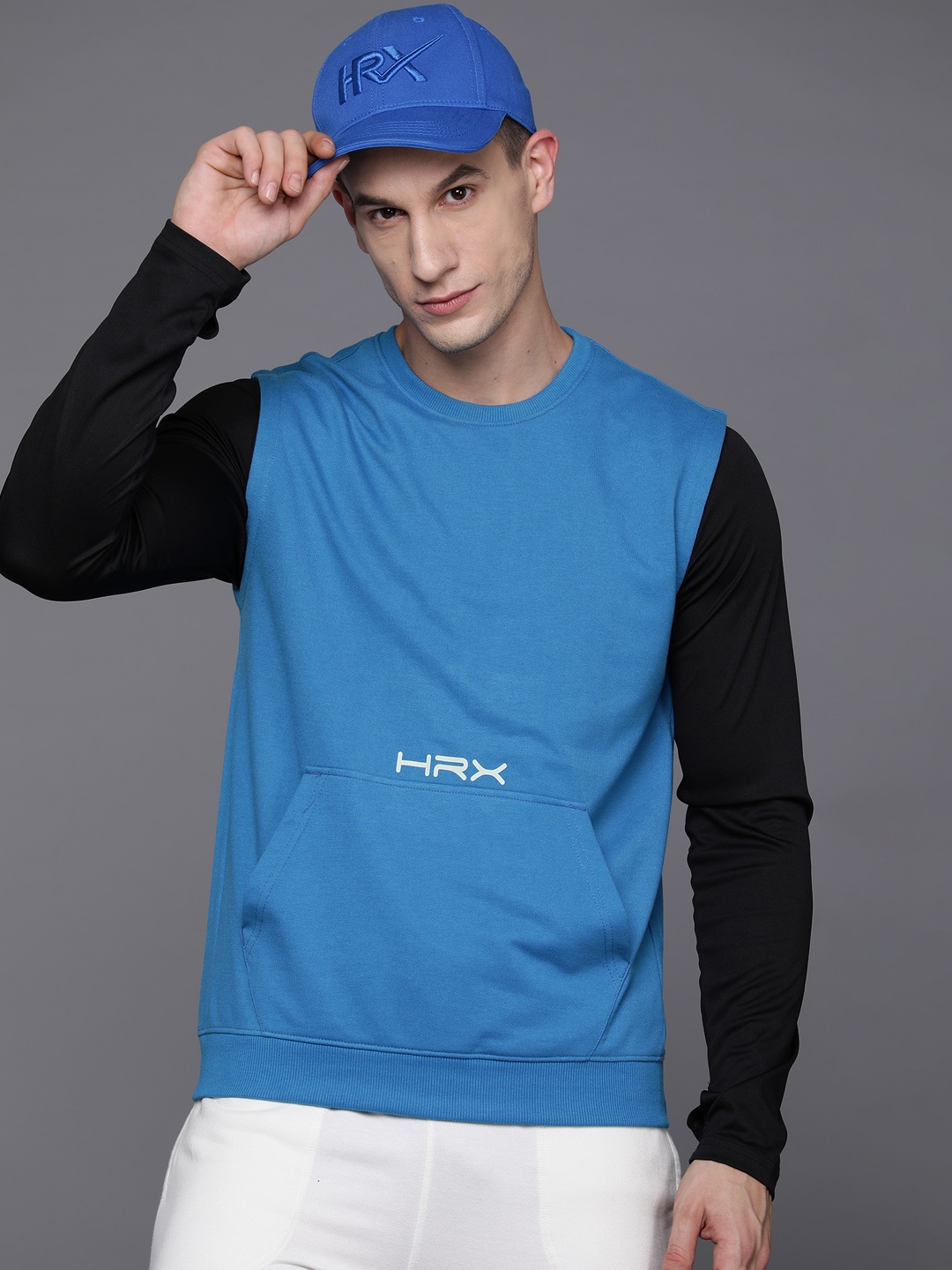 

HRX by Hrithik Roshan Rapid-Dry Sleeveless Lifestyle Sweatshirt, Blue