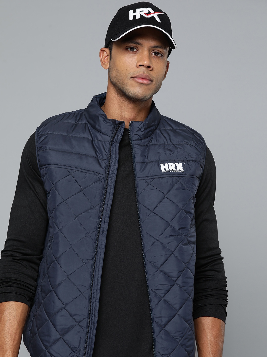 

HRX by Hrithik Roshan Quilted Lifestyle Jacket, Navy blue
